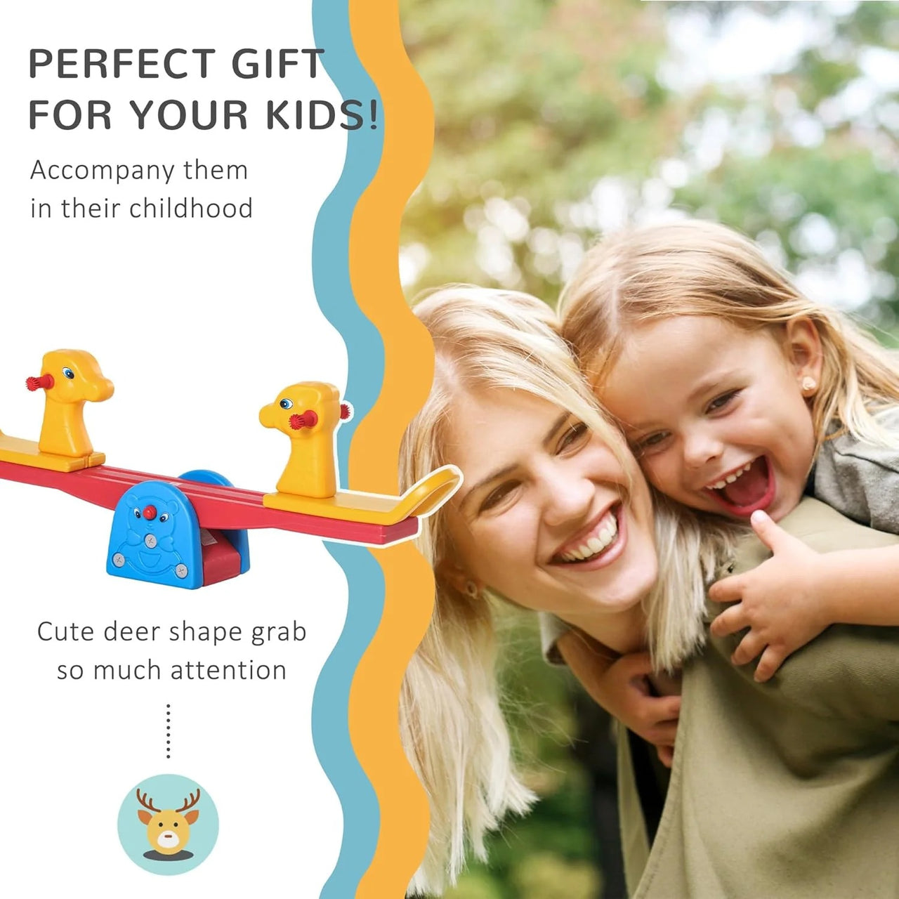 Homcom Kids Seesaw Safe Teeter Totter 2