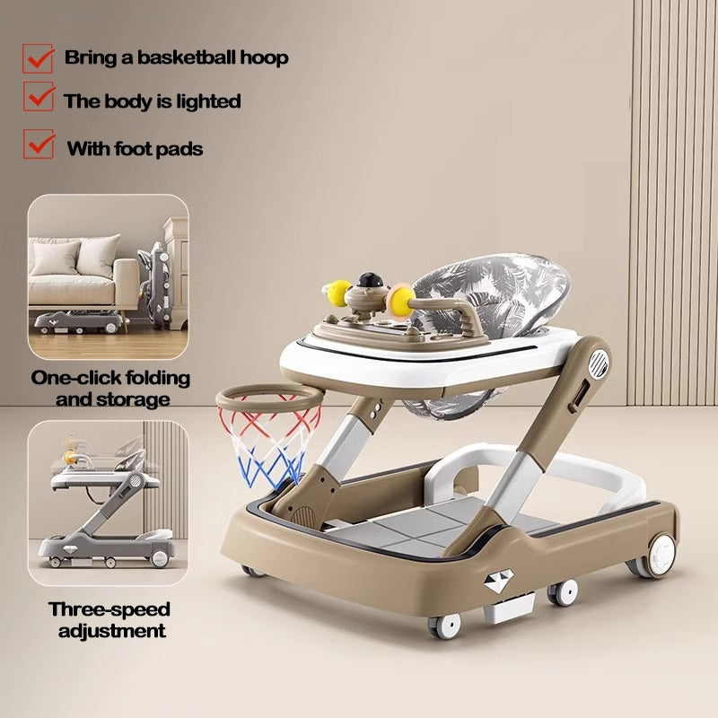 2 in 1 Baby Walker With Basketball Hoop