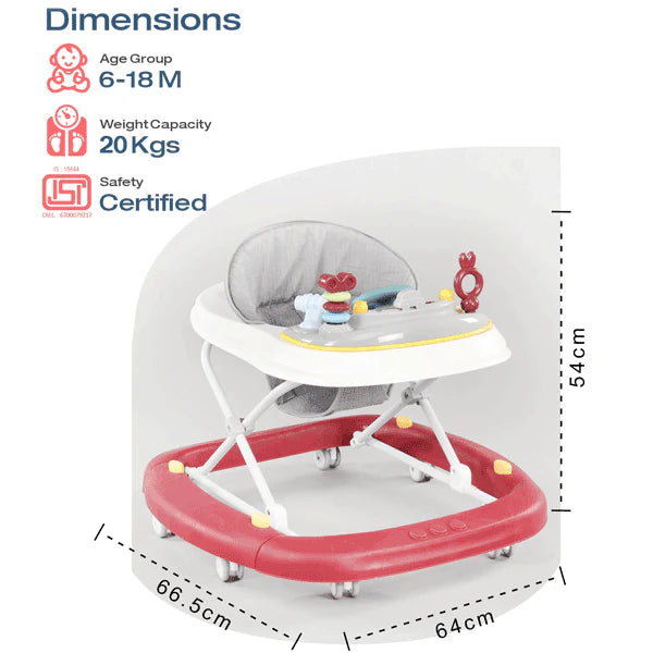 2 In 1 Baby Walker In Fiber Base With Swing