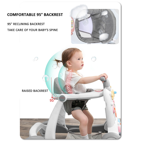 PREMIUM 2 IN 1 BABY ACTIVITY & WALKER IN FIBER MATERIAL WITH MUSICAL TRAY