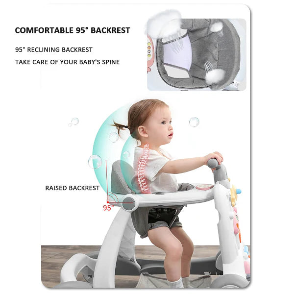 Premium 2 in 1 Baby Activity & Walker in Fiber Material With Musical Tray