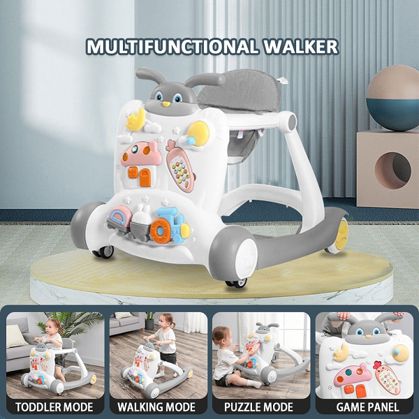 PREMIUM 2 IN 1 BABY ACTIVITY & WALKER IN FIBER MATERIAL WITH MUSICAL TRAY