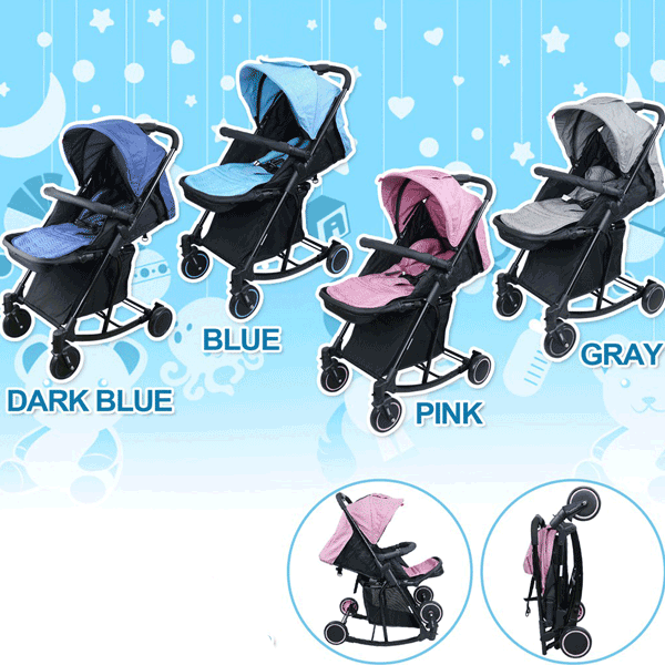 2 IN 1 BABY FOLDABLE STROLLER & ROCKER