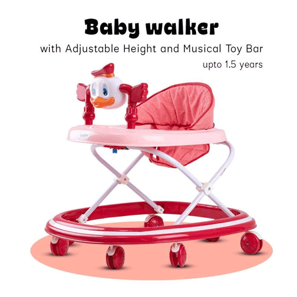 BABY WALKER WITH 3 POSITION ADJUSTABLE HEIGHT WITH TOYS AND MUSIC