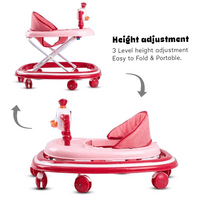 Thumbnail for BABY WALKER WITH 3 POSITION ADJUSTABLE HEIGHT WITH TOYS AND MUSIC