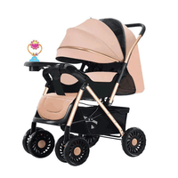 Thumbnail for FOLDABLE BABY STROLLER WITH FOOD TRAY & RATTLE