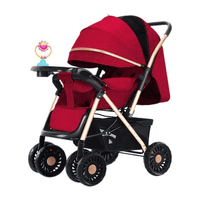 Thumbnail for FOLDABLE BABY STROLLER WITH FOOD TRAY & RATTLE