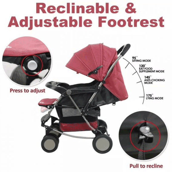 HAOSHUO FOLDABLE BABY STROLLER CONVERT TO ROCKER