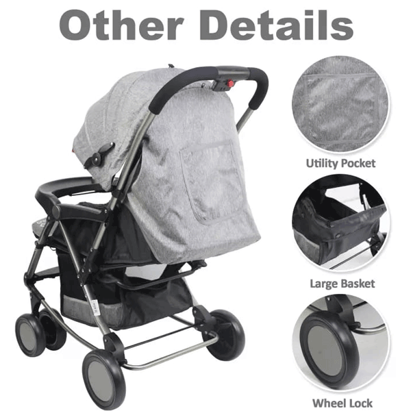 HAOSHUO FOLDABLE BABY STROLLER CONVERT TO ROCKER