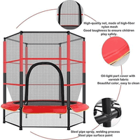 Thumbnail for 4.5FT TRAMPOLINE FOR KIDS WITH ENCLOSURE NET AND SAFETY PAD