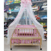 Thumbnail for BABY WOODEN BED & SWING - IMPORTED - LIGHT WOOD