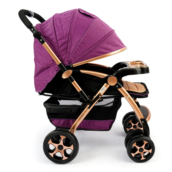 BIG SIZE LUXURY FOLDABLE BABY STROLLER TWO WAY HANDLE