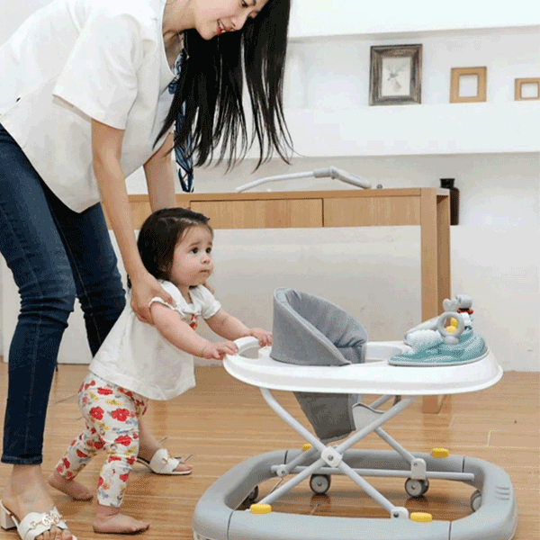 2 IN 1 BABY WALKER IN FIBER BASE WITH SWING